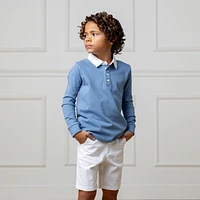 Hope & Henry Boys' Organic Long Sleeve Rugby Shirt, Kids