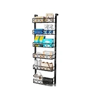 gaomon 6-Tier Over The Door Pantry Organizer, Adjustable Metal Kitchen Pantry Organizers, Hanging Over The Door Spice Rack