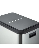 gaomon 30 Liter / 8 Gallon Rectangular Hands-Free Dual Compartment Recycling Kitchen Step Trash Can