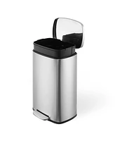 gaomon Hands-Free Stainless Steel Trash Can with Lid Soft Close