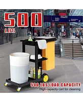 gaomon Cleaning Cart - 3 Tier Commercial Janitorial Cart