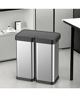 gaomon 16 Gallon Automatic Trash Can, 30L+30L Stainless Steel Dual Garbage & Recycle Bin