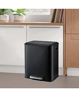 gaomon 30 Liter / 8 Gallon Rectangular Hands-Free Dual Compartment Recycling Kitchen Step Trash Can