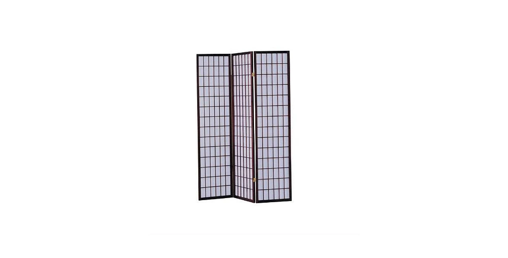 Slickblue 3-Panel Room Divider Asian Style Privacy Screen in Wood Finish