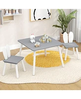 Gouun Kids 3 Pieces Table and Chairs Set for Arts Crafts Snack Time