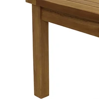 45-Inch Solid Teak Rectangular Outdoor Coffee Table - Patio Coffee Table for Outside - Light Brown Wood Stain Finish