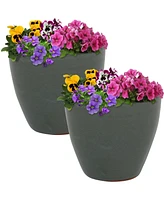 Resort High-Fired Outdoor/Indoor Glazed Uv- and Frost-Resistant Ceramic Planters with Drainage Holes