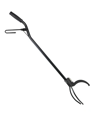 Sunnydaze Decor 36-Inch Log Grabber Tongs - Outdoor/Indoor Tool Use - Spring Lever Action - Black