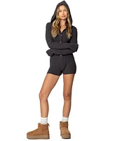 Edikted Women's Hooded Cable Knit Romper