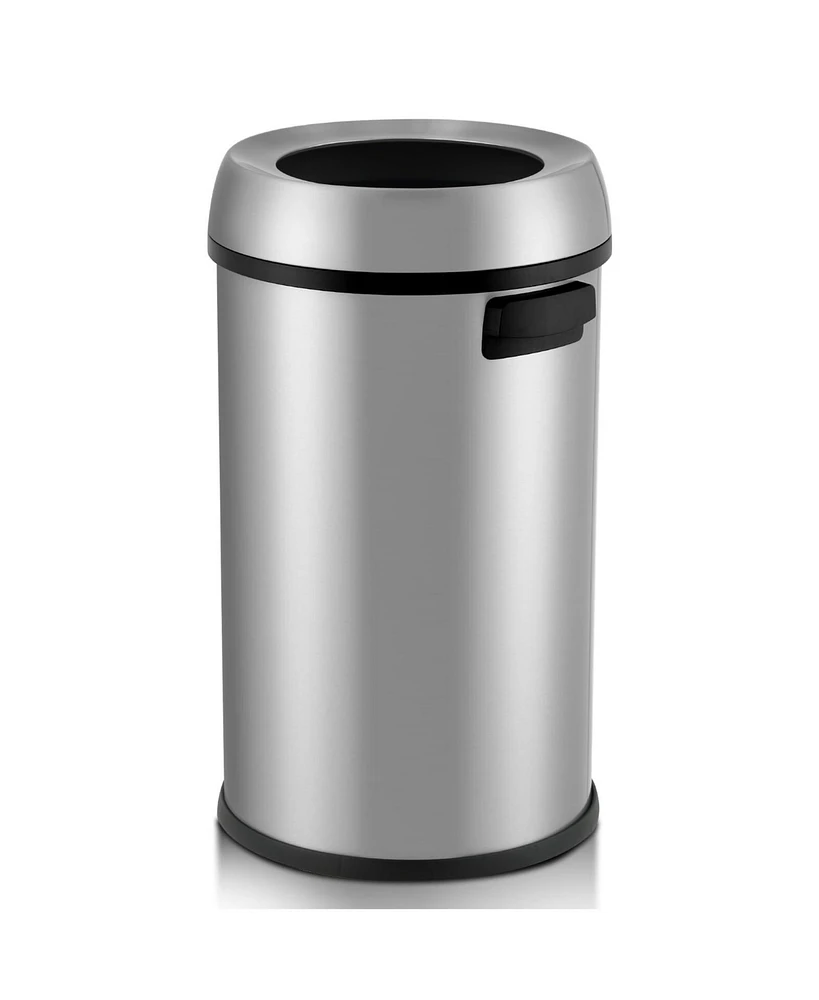 gaomon Open Top Trash Can 65L / 17Gal Commercial Grade Heavy Duty Brushed Stainless Steel