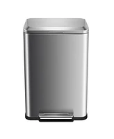 gaomon 13 Gallon Tall Kitchen Garbage Can, Hands-Free Stainless Steel Trash Can with Lid Soft Close