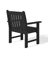 WestinTrends Outdoor Patio 2-Piece Hdpe Adirondack Garden Chair with Square Side Table Set
