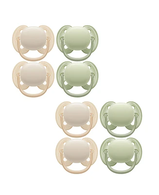 Philips Avent Ultra Soft Pacifier 0-6m, sand / pastel warm green, 8 pack