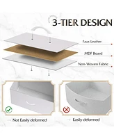 Wlive Dresser with 4 Drawers Fabric Storage Tower Organizer Unit for Bedroom Hallway Entryway Closets Sturdy Steel Frame Wood Top Easy Pull Handle