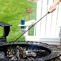 32-Inch Steel Fire Pit Poker with Wood Handle - For Indoor and Outdoor Use