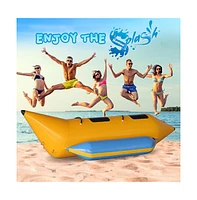 SereneLife 2-Person Inflatable Banana Boat, With Foot Pump & Repair Kit