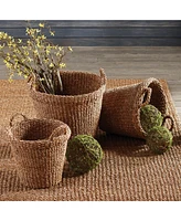 Napa Home & Garden Seagrass Tapered Baskets With Handles And Cuffs, Set Of 3