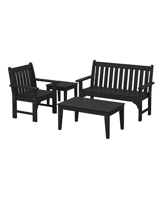 WestinTrends 4-Piece Hdpe Outdoor Patio Furniture Couch Set