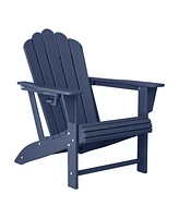 WestinTrends Outdoor Patio Hdpe Adirondack Chair With Cup Holder