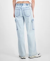 Celebrity Pink Juniors' High Rise Wide Leg Cargo Jeans