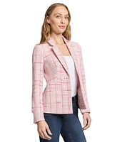 Jones New York Petite Tweed Notched-Lapel Blazer