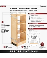 Rev-a-Shelf 9.5" Pullout Kitchen Wall Cabinet Organizer Soft-close, 448-bbscwc-9C