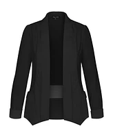 City Chic Plus Drapey Sheer Chiffon Blazer Jacket