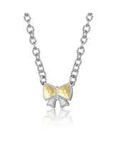 Rachel Glauber Two-Tone Graceful Bond Bow Tie Necklace