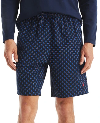 Nautica Men's Sailboat Print Poplin 8" Sleep Shorts
