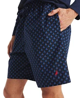 Nautica Men's Sailboat Print Poplin 8" Sleep Shorts