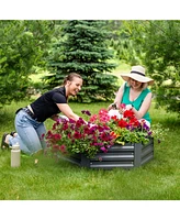 Sunnydaze Decor Galvanized Steel Hexagon Raised Garden Bed - For Vegetables and Plants 39.6 Gal Soil Capacity Silver