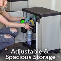 Versatile Plastic Storage Cabinet with Adjustable Shelf - 25.5"