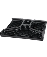 Sunnydaze Decor Plastic Top Outdoor Dining Table - Square Folding Patio Table with Curved Iron Legs - Black - 28.75" H