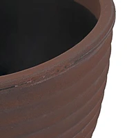 Ribbed 16" Outdoor Plant Pot - Polyresin Double-Walled Planter for Indoor or Outdoor Use