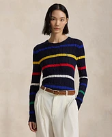 Polo Ralph Lauren Women's Striped Cable-Knit Cotton Sweater