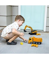 Dump and Drive Remote Control Dump Truck Toy - 1:20 Scale Light-Up Rc Construction Truck with Controller - Ages 3 and Up