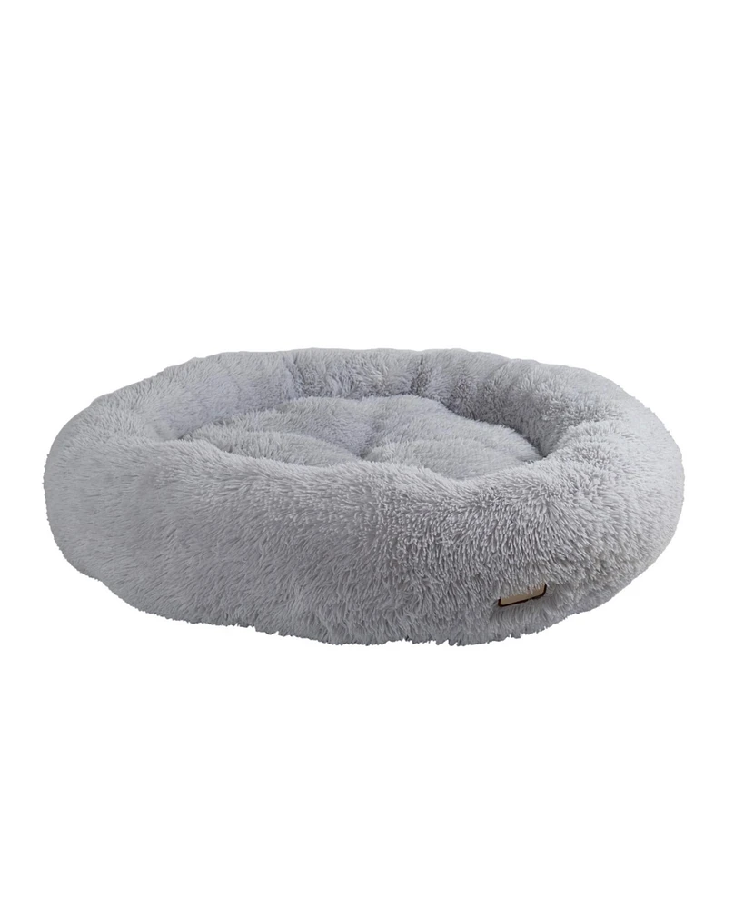 Armarkat Extra Large, 41 Inches Round Fluffy Dog Beds for Large Dogs, Anti-Anxiety Plush Dog Bed, Machine Washable Gray Pet Bed C71NHS