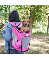 Armarkat PC301P Kitten Puppy Bunny Travel Carrier, Portable Pets Backpack Carrier In PInk And Gray Combo