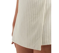 Bcx Juniors' Pinstripe Wrap Skort