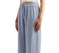 Bcx Juniors' High-Rise Stripe Wide-Leg Pull-On Pants