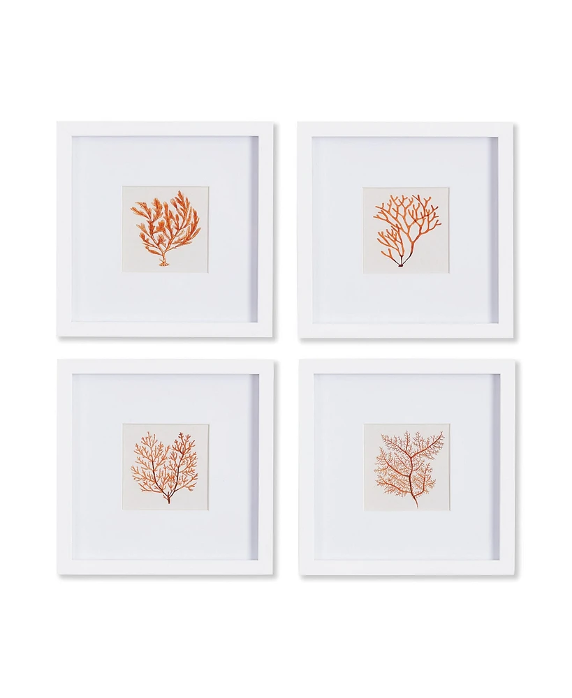 Napa Home & Garden Branch Coral Petite Prints, Set Of 4