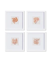 Napa Home & Garden Branch Coral Petite Prints, Set Of 4