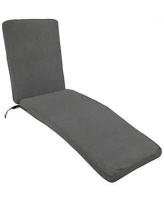 Sunnydaze Decor 72-Inch Outdoor Water-Resistant Patio Chaise Lounge Cushion - Gray