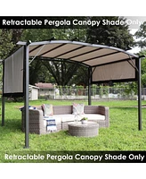 Sunnydaze Decor Retractable Canopy Shade for 9 x 12 Foot Pergola - Replacement Only Polyester Gray