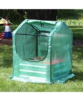 Steel Raised Garden Bed with Greenhouse Cover - Green