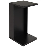 C-Shaped Side Table - Versatile End with Storage for the Living Room, Bedroom, or Office Black