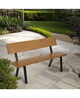 3-Person Heavy-Duty Solid Wood Patio Bench - For Indoor or Outdoor Use - 600 lb Weight Capacity