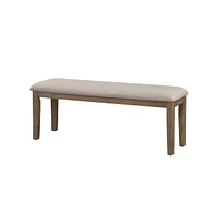 Slickblue Wooden Bench with Fabric Upholstered Seat for Comfortable and Elegant Seating