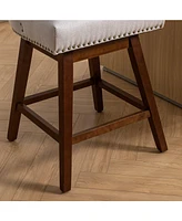 Set of 2 Counter Height Swivel Bar Stools, 26" Upholstered Chairs with 360° Swivel-The Pop Home