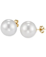 Macy's Cultured Freshwater Pearl (12-13mm) Stud Earrings in 14k Yellow Gold